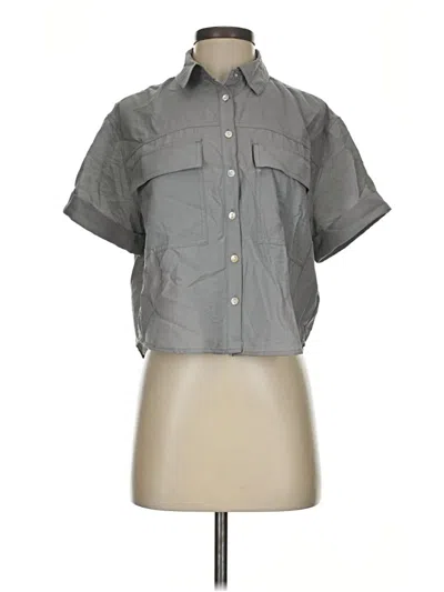 Pre-owned Madewell Short Sleeve Button Down Shirt In Gray