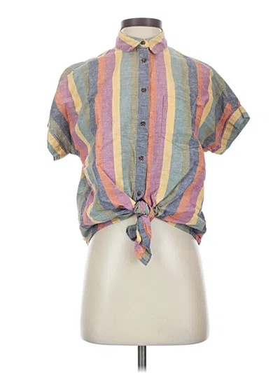 Pre-owned Madewell Short Sleeve Button Down Shirt In Gray