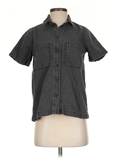 Pre-owned Madewell Short Sleeve Button Down Shirt In Gray