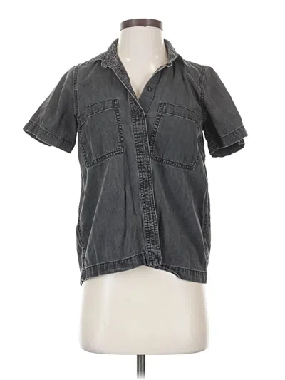 Pre-owned Madewell Short Sleeve Button Down Shirt In Gray