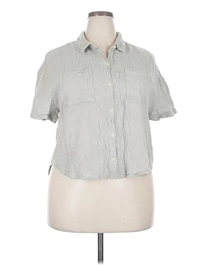 Pre-owned Madewell Short Sleeve Button Down Shirt In Gray