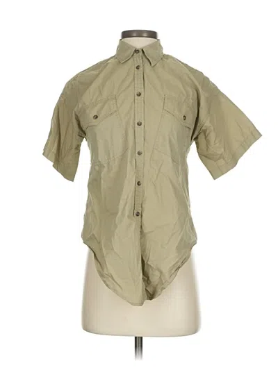 Pre-owned Madewell Short Sleeve Button Down Shirt In Green