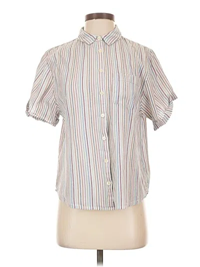 Pre-owned Madewell Short Sleeve Button Down Shirt In Ivory