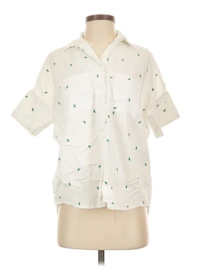 Pre-owned Madewell Short Sleeve Button Down Shirt In Ivory