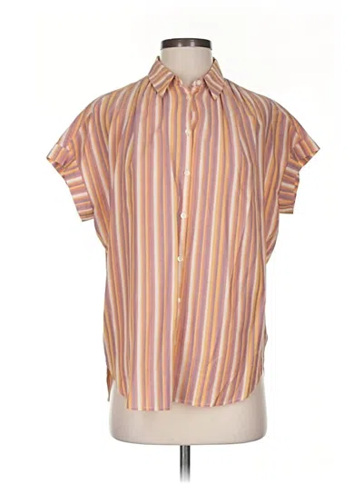 Pre-owned Madewell Short Sleeve Button Down Shirt In Orange