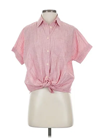 Pre-owned Madewell Short Sleeve Button Down Shirt In Pink