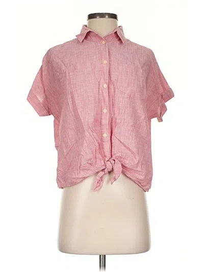 Pre-owned Madewell Short Sleeve Button Down Shirt In Pink