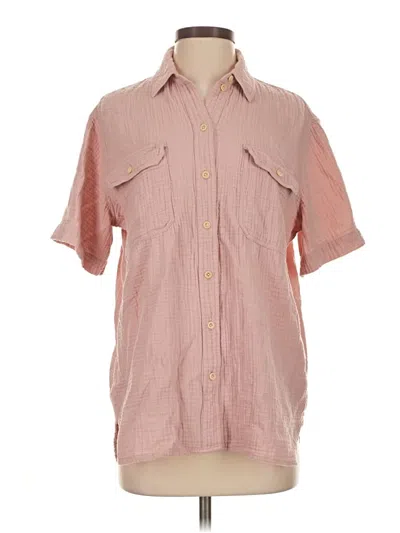 Pre-owned Madewell Short Sleeve Button Down Shirt In Pink