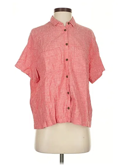 Pre-owned Madewell Short Sleeve Button Down Shirt In Red