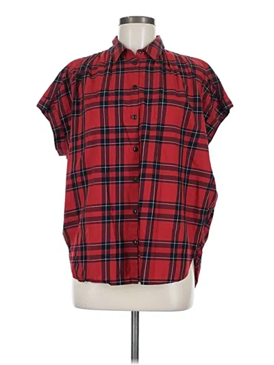 Pre-owned Madewell Short Sleeve Button Down Shirt In Red
