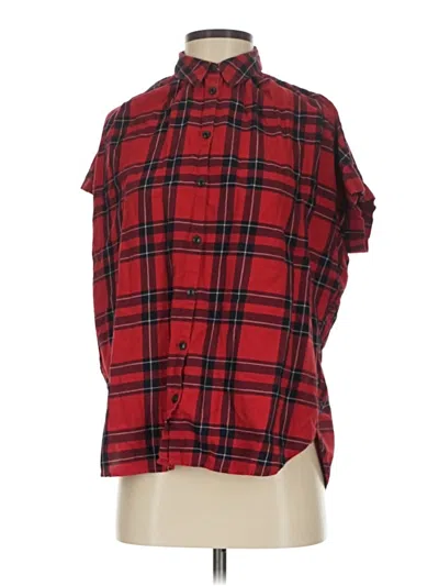 Pre-owned Madewell Short Sleeve Button Down Shirt In Red