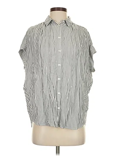 Pre-owned Madewell Short Sleeve Button Down Shirt In Silver