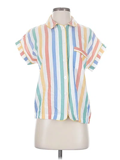 Pre-owned Madewell Short Sleeve Button Down Shirt In White