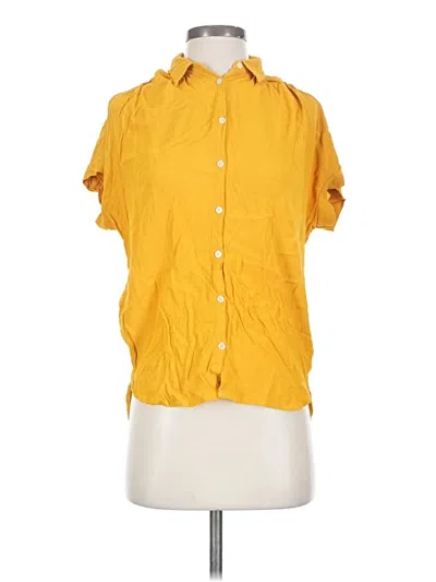 Pre-owned Madewell Short Sleeve Button Down Shirt In Yellow