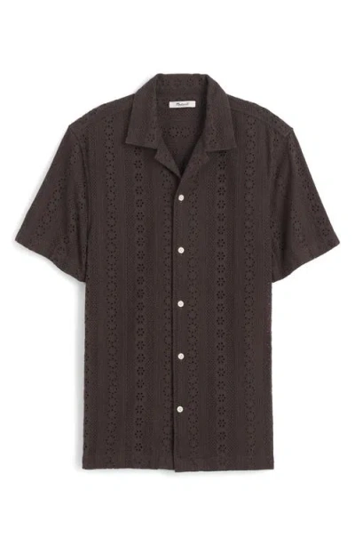 Madewell Short Sleeve Button-up Shirt In Gray
