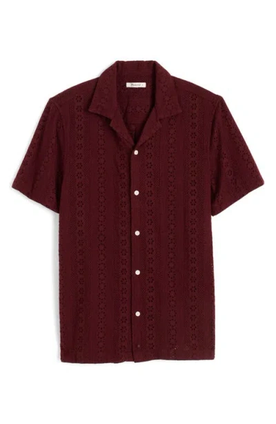 Madewell Short Sleeve Button-up Shirt In Purple