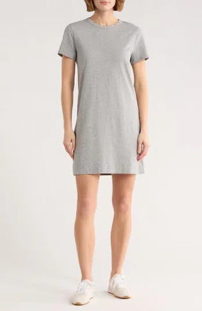 Madewell Short Sleeve Cotton T-shirt Dress In Gray