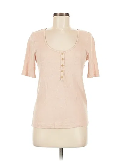 Pre-owned Madewell Short Sleeve Henley Shirt In Brown