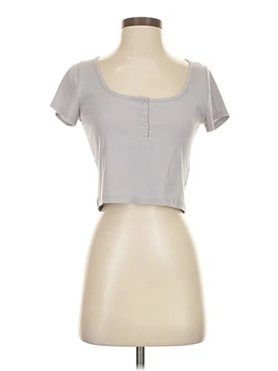 Pre-owned Madewell Short Sleeve Henley Shirt In Gray