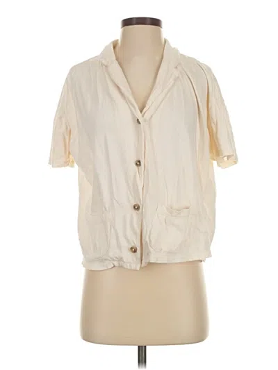 Pre-owned Madewell Short Sleeve Henley Shirt In White