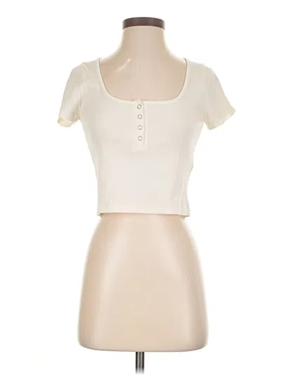 Pre-owned Madewell Short Sleeve Henley Shirt In White