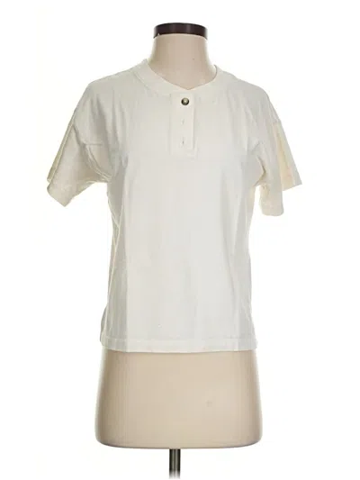 Pre-owned Madewell Short Sleeve Henley Shirt In White