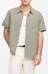Madewell Button-up Short-sleeve Shirt In Sage