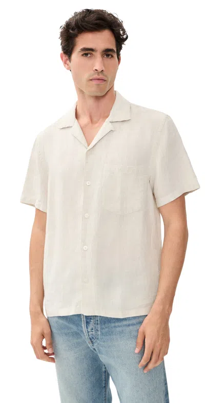 Madewell Short Sleeve Linen Top Bleached In White