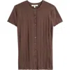 Madewell Cotton-blend Pointelle Short-sleeve Cardigan