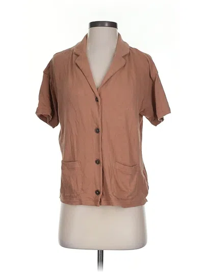 Pre-owned Madewell Short Sleeve Polo Shirt In Brown