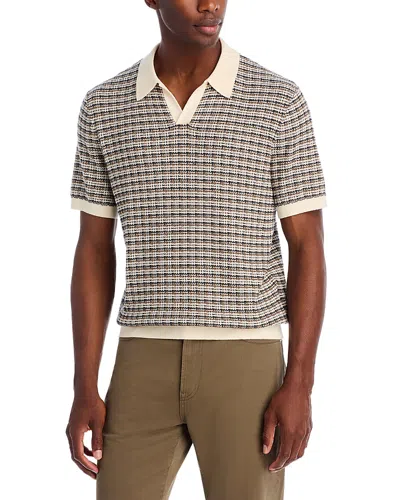 Madewell Short Sleeve Stripe Sweater Polo In Neutral