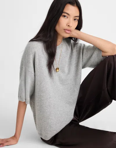 Madewell Short-sleeve Sweater Tee In Gray
