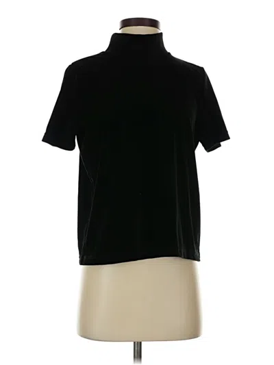 Pre-owned Madewell Short Sleeve Top Black Mock Neckline Tops
