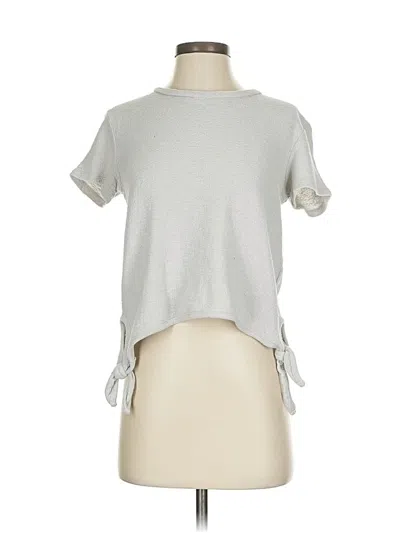 Pre-owned Madewell Short Sleeve Top Gray Keyhole Neckline Tops