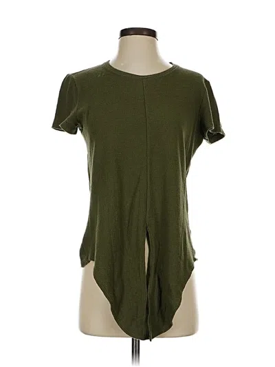 Pre-owned Madewell Short Sleeve Top Green Keyhole Neckline Tops