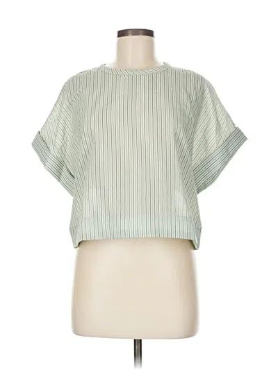Madewell Short Sleeve Top Green Mock Neckline Tops