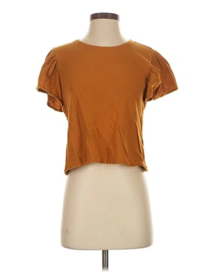 Pre-owned Madewell Short Sleeve T-shirt In Brown