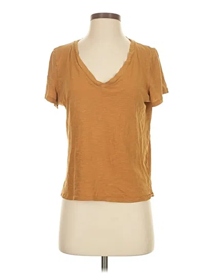 Pre-owned Madewell Short Sleeve T-shirt In Gold