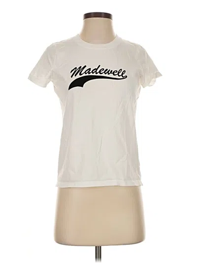 Pre-owned Madewell Short Sleeve T-shirt In Ivory