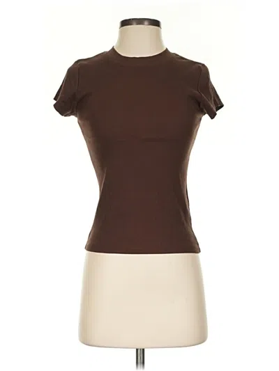Pre-owned Madewell Short Sleeve Turtleneck In Brown