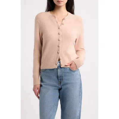 Madewell Shrunken Cotton Blend Cardigan In Pink