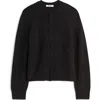 Madewell Shrunken Cotton Blend Cardigan In True Black