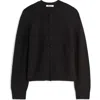 Madewell Shrunken Cotton Blend Cardigan In True Black