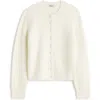 Madewell Shrunken Cotton Blend Cardigan In Winter White