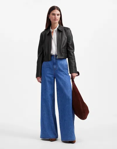 Madewell Shrunken Zip-front Jacket In True Black