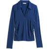 Madewell Side Cinch Long Sleeve Polo Top