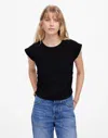 Madewell Sutro Stitched Muscle Tee In Jet Black