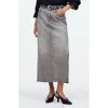 Madewell Side Slit Denim Midi Skirt In Hallandale Wash