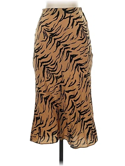 Pre-owned Madewell Silk Skirt In Brown