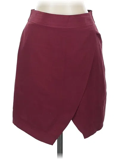 Pre-owned Madewell Silk Skirt In Burgundy